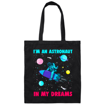 Astronaut In Space Shuttle Rocket, Galaxy Orbit Saturn, Love Galaxy Canvas Tote Bag