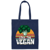 Retro Vegetable, Vegetarian Lover Gift, Love The Vegan Canvas Tote Bag