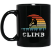 Bouldering Lover, Mountaineer Vintage Gift, Sporty Climb Climber Black Mug