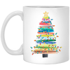 Xmas Tree Watercolor Style, Watercolor Xmas Tree, Merry Christmas, Trendy Christmas White Mug