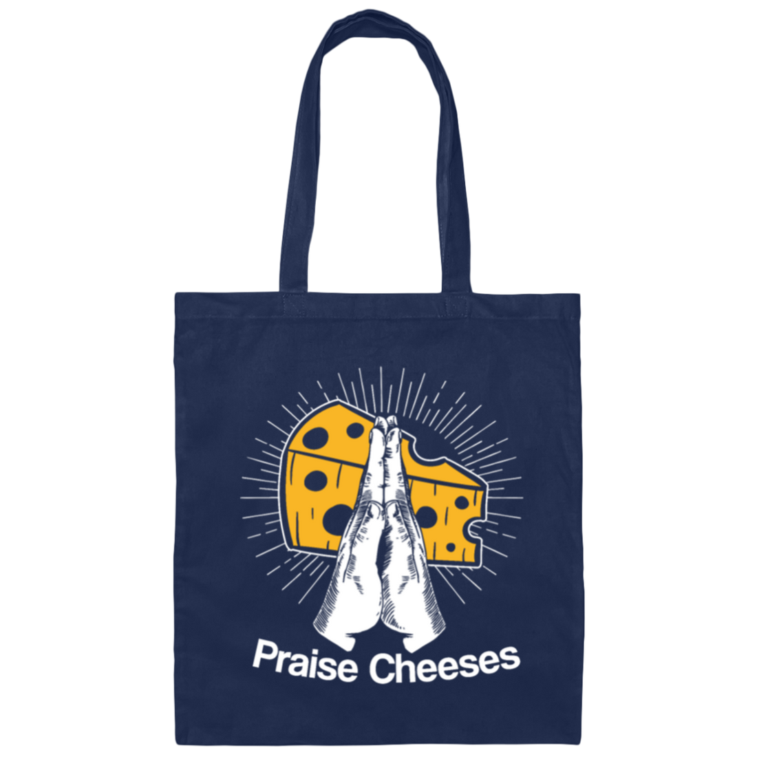 Cheese And Jesus Design, Christian Gift, Love Christian, Praise Cheese Canvas Tote Bag