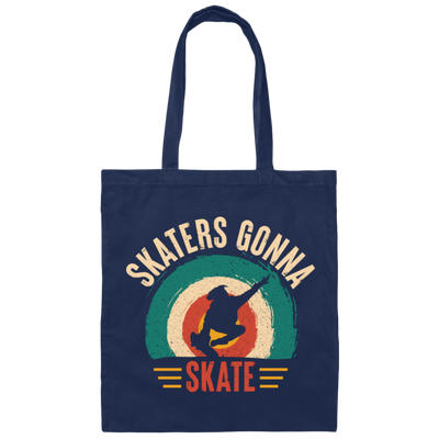 Skaters Gonna Skate, Retro Skate, Skating Vintage Canvas Tote Bag