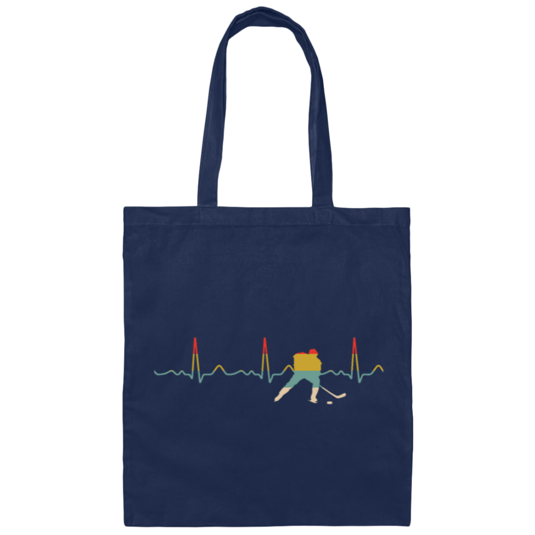 Ice Hockey Heartbeat, Ice Hockey Gift, Love Ice Hockey, Hockey Sport Lover Canvas Tote Bag