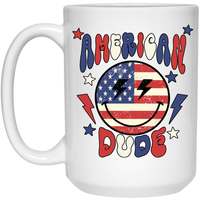 American Dude, Proud Of America, American Smile, Retro American White Mug