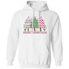 Pink Christmas, Christmas Tree, Pink Plaid Xmas Tree Christmas Pullover Hoodie