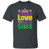 Peace Love Mardi Gras, Mardi Gras Holiday, Three Kings Day Unisex T-Shirt