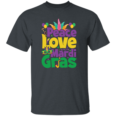 Peace Love Mardi Gras, Mardi Gras Holiday, Three Kings Day Unisex T-Shirt