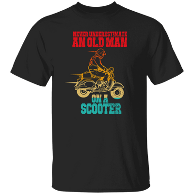 Old Man Scooter Gift, Never Underestimate Vintage, Model Motor Awesome Unisex T-Shirt