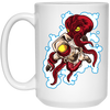 Galaxy Astronaut Fights Octopus, Octopus Love Gift, Love Astronaut White Mug