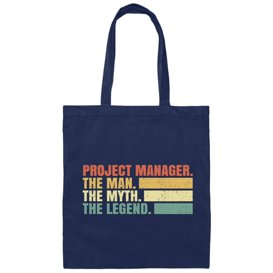 Project Manager Gift, The Man, The Myth, The Legend, Retro Manager Canvas Tote Bag