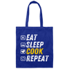 Eat Sleep Cook - Funny Grunge Cooking Canvas Tote Bag