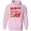 Happy Valentine's Day, Cute Valentine, Leopard Pattern, Valentine's Day, Trendy Valentine Pullover Hoodie