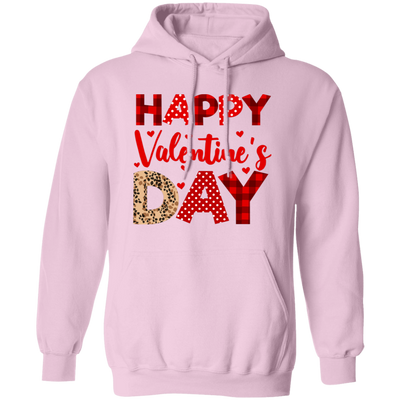 Happy Valentine's Day, Cute Valentine, Leopard Pattern, Valentine's Day, Trendy Valentine Pullover Hoodie