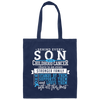 Behind Every Son, Childhood Cancer, Strong Family Canvas Tote Bag