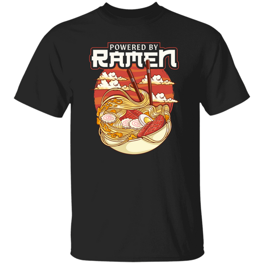 Cute Japanese Noodle Gift, Funny Anime Gift, Kawaii Powered By Ramen Unisex T-Shirt