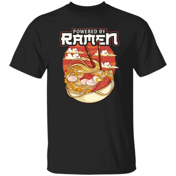 Cute Japanese Noodle Gift, Funny Anime Gift, Kawaii Powered By Ramen Unisex T-Shirt