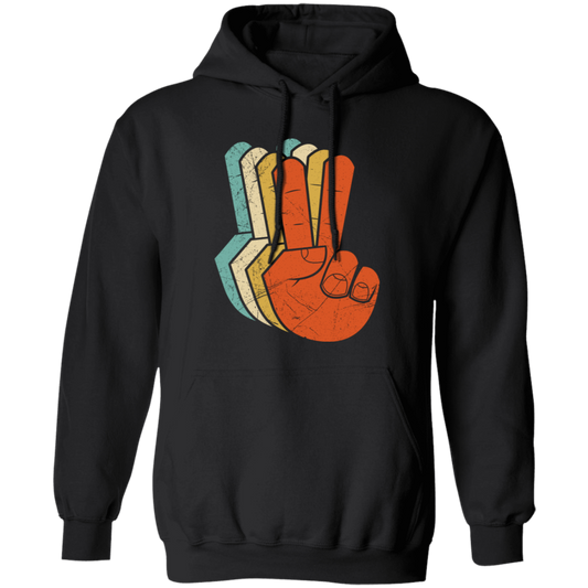 Peace Sign, Retro Peace Sign, Love Peace, Say Hi Pullover Hoodie