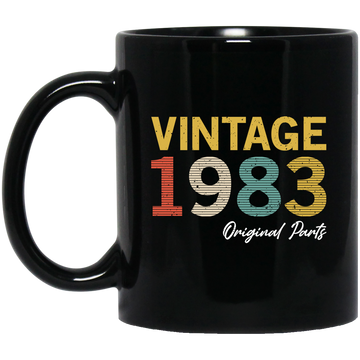 1983 Love Gift, Vintage 1983, 1983 Original Parts, Lover 1983 Gift Black Mug