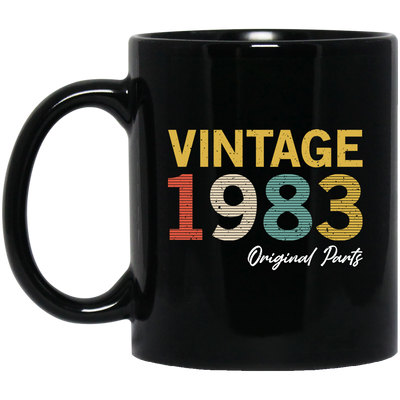 1983 Love Gift, Vintage 1983, 1983 Original Parts, Lover 1983 Gift Black Mug