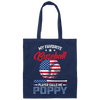 My Favorite Baseball Player Calls Me Poppy, American Baseball, Father's Day Gift Canvas Tote Bag