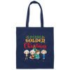 Merry Golden Christmas, Chibi Golden Girl Cartoon With Xmas Tree And Snow Best Gift Canvas Tote Bag