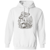 Aesthetic Mushroom, Cottagecore Design, Mushroom Lineart black Pullover Hoodie