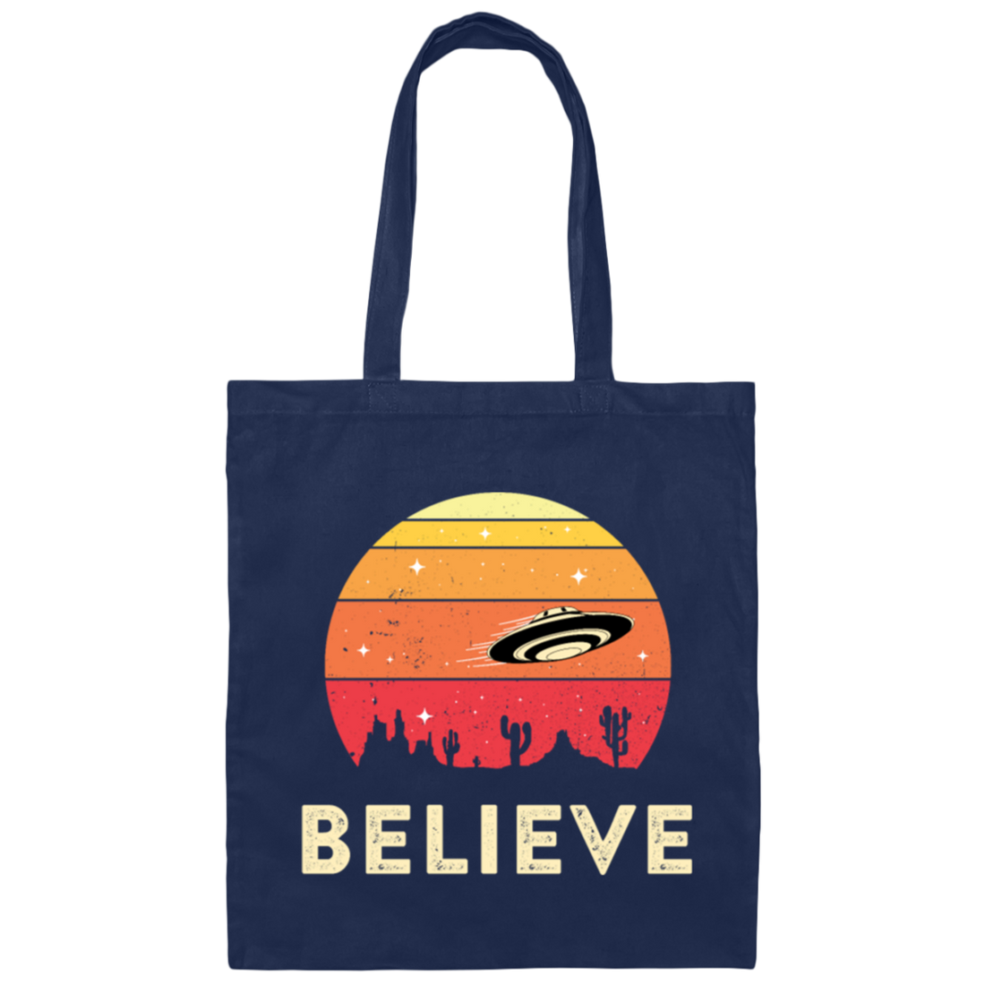 Model Space Ship, Believe in UFOs Bob Lazar Sports Canvas Tote Bag