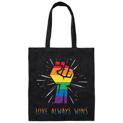 Love Always Wins Shirt, Vintage Always Win Design Canvas Tote Bag