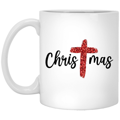 Red Glitter Christmas, Red Christian, Pastor Gift, Merry Christmas, Trendy Chrismas White Mug