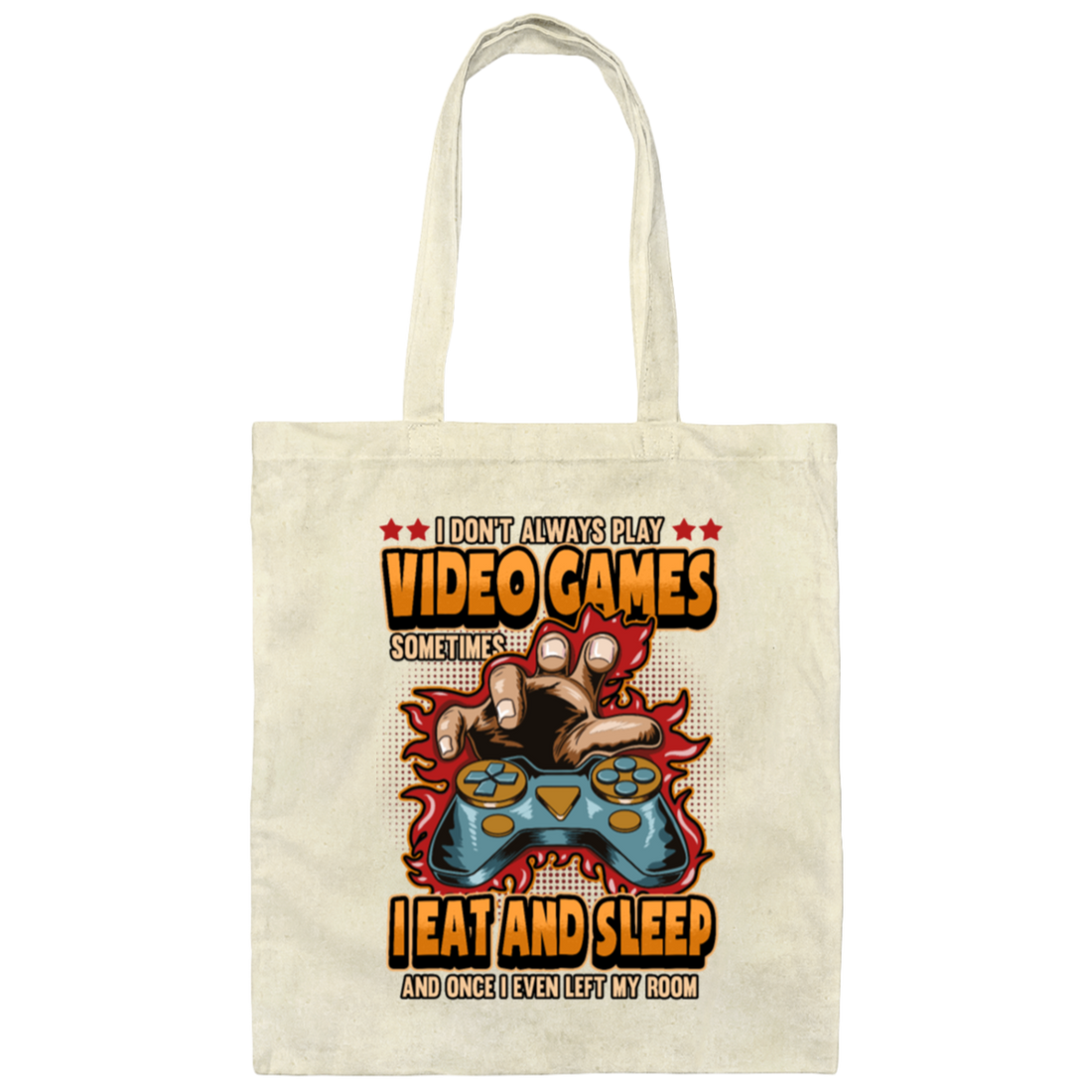 Gamer Video Games Controller Funny Gift Canvas Tote Bag