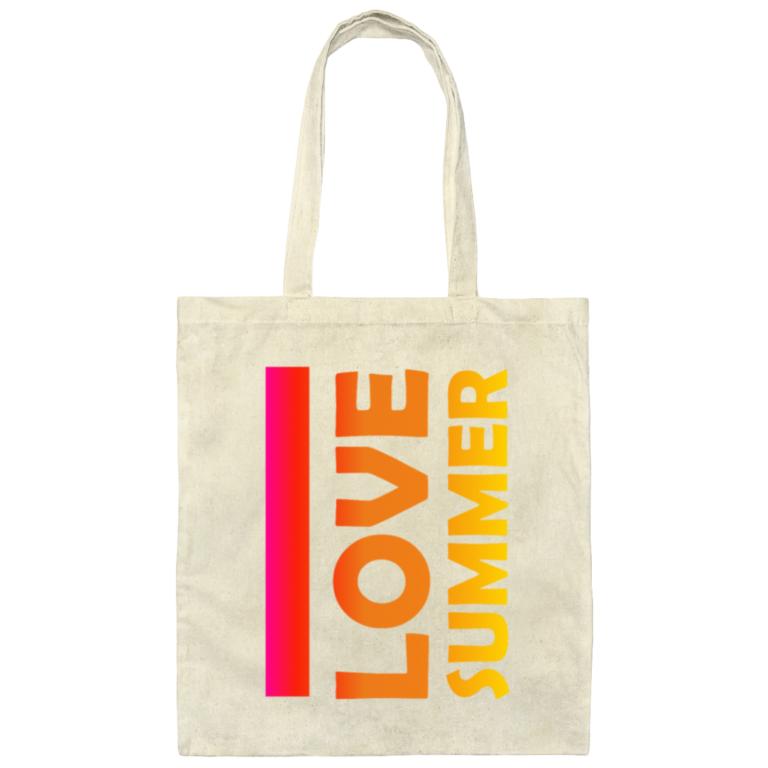 I Love Summer, Hot Color Summer Color, Great Feeling Canvas Tote Bag