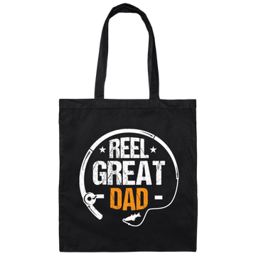 Love Dad Gift, Reel Great Dad, Retro Dad Lover, Retro Reel Dad Gift Canvas Tote Bag