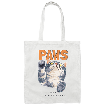 Cat Paws, When You Need A Hands, Cute Stupid Cat Canvas Tote Bag