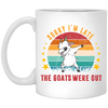 Sorry I'm Late, The Goats Were Out, Retro Goats White Mug