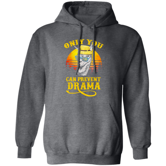 Llama Camping, Only You Can Prevent Drama, Love Llama, Best Retro Pullover Hoodie