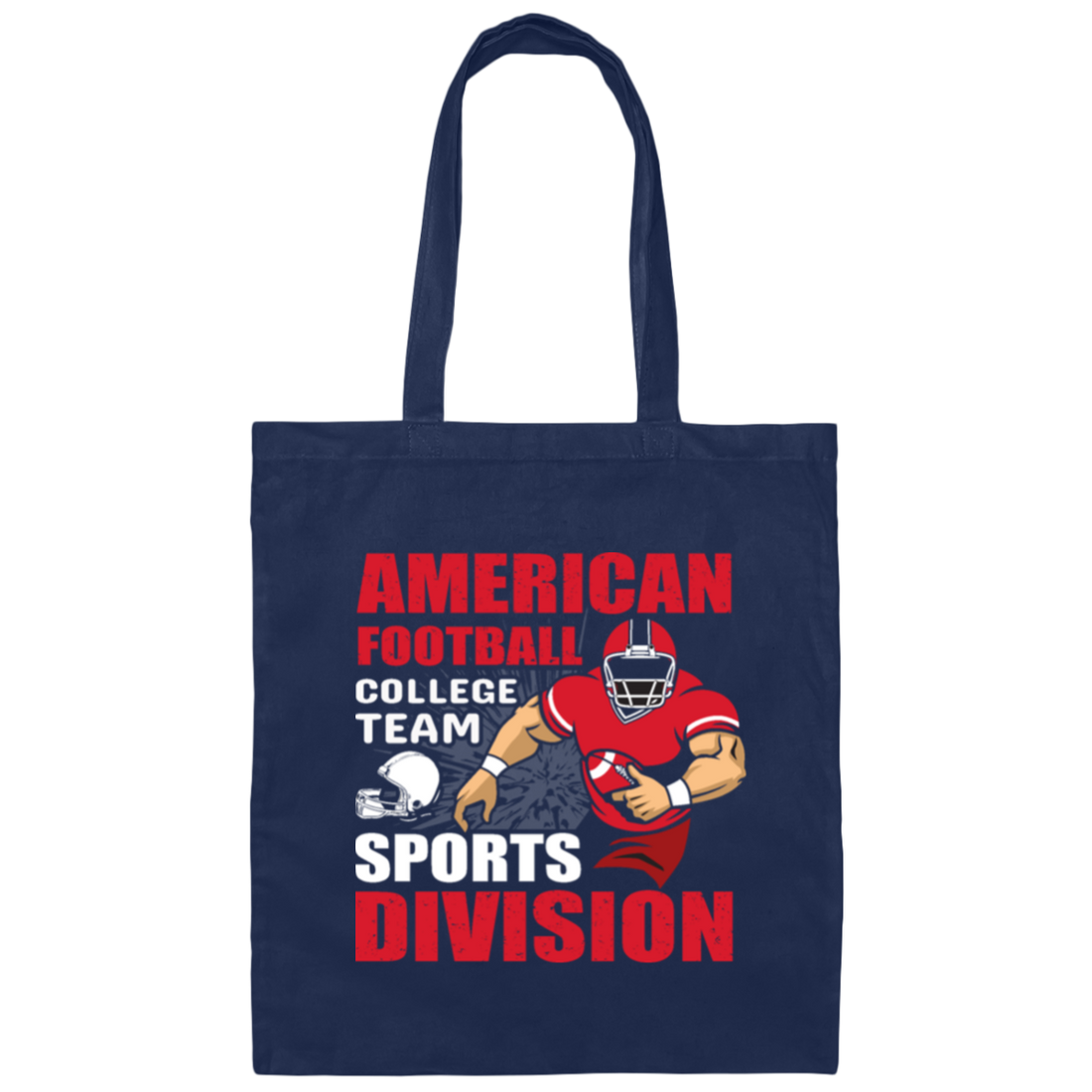 Love Rugby, American Football Gift, American Sport, College Team, Sports Division Canvas Tote Bag