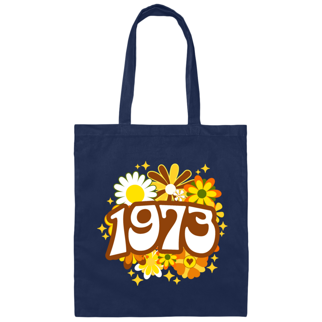 Birthday Gift 1973 Flower Lover Groovy Gift Colorful Canvas Tote Bag