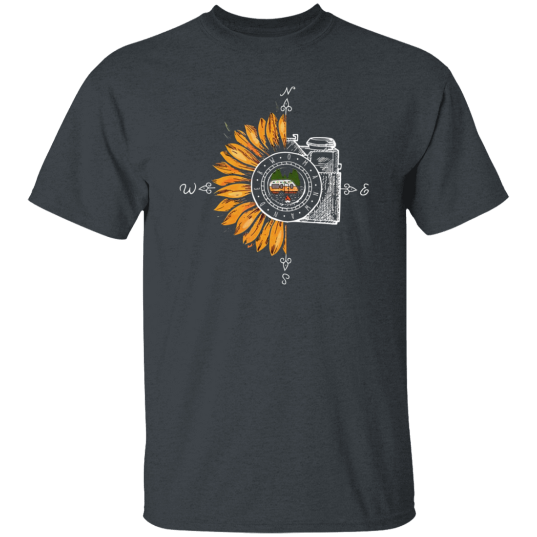 Camping Photography, Camera Sunflower, Love Sunflower, Love Camping Unisex T-Shirt