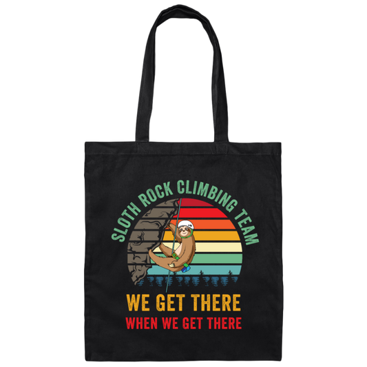 Funny Rock Climbing, Retro Rock Climber Gift Canvas Tote Bag