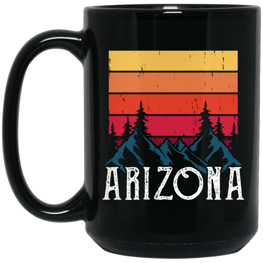 Retro Arizona, Arizona Mountain, National Park Black Mug