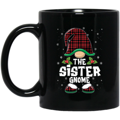 The Sister Gnome Present For Family, Xmas Cute Gnome Lover Black Mug