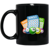 Love Bingo Game, Bingo Ticket, Lottery Bingo, Bingo Balls Black Mug