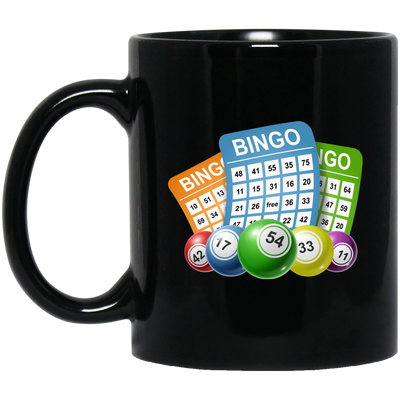 Love Bingo Game, Bingo Ticket, Lottery Bingo, Bingo Balls Black Mug