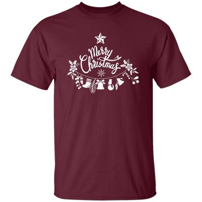 Merry Christmas Silhouette, Christmas Bell, Christmas Flower, Merry Christmas, Trendy Christmas Unisex T-Shirt