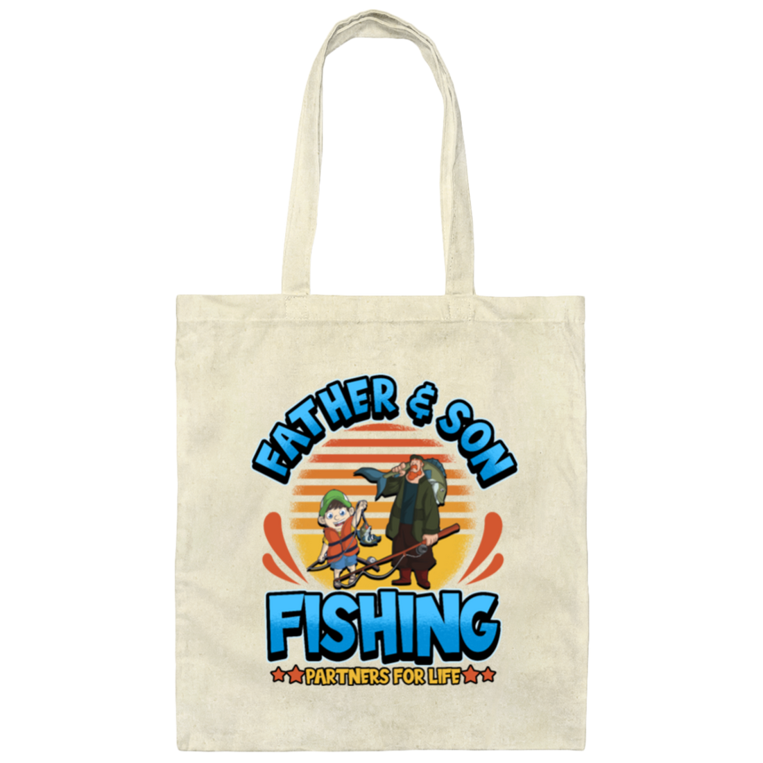 Father And Son Partner for Lifer Saying Father_s Day Gift Canvas Tote Bag