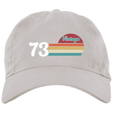 Vintage Gift For 73, 1973 Vintage Birthday, Retro Sunset 1973 Gift BX001 Embroidered Brushed Twill Unstructured Dad Cap