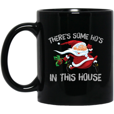 Horror Santa, There's Some Ho's In This House, Merry Christmas, Trendy Christmas Black Mug