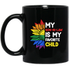 Love My Son, Gift For Son, Love Son-In-Law, LGBT Gift Black Mug