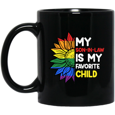 Love My Son, Gift For Son, Love Son-In-Law, LGBT Gift Black Mug