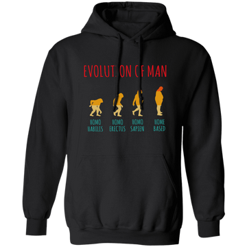 Evolution Of Man, Work From Home, Homeoffice Job, Self Employee, Funny Vintage Pullover Hoodie